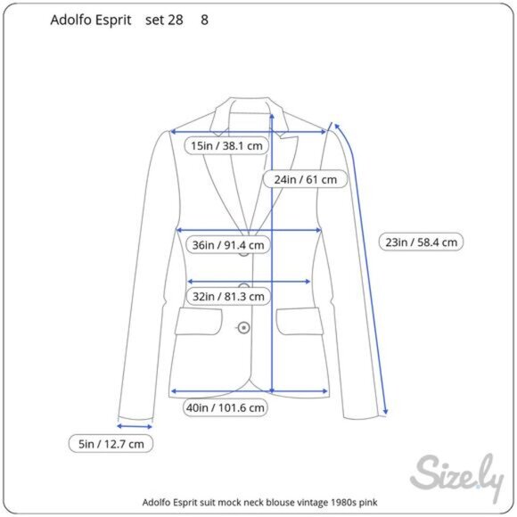 Adolfo Esprit suit mock neck blouse vintage 1980s pink - Picture 3 of 16